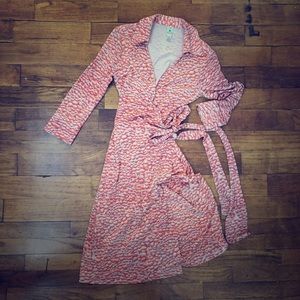 DVF Diane von Furstenberg Pink Silk Wrap Dress 4